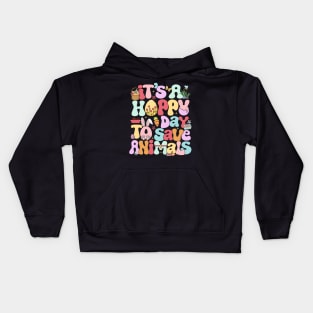 It's Hoppy Day to Save Animals Vet Technician Bunnies Easter Kids Hoodie